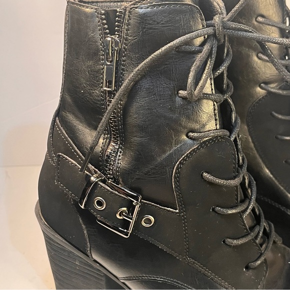 Pierre Dumas Ravenna-19 Black Side Zipper Buckle Lace Up Ankle Boots Women - Picture 12 of 12